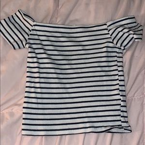 cropped, off the shoulder shirt